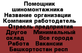 Помощник шиномонтажника › Название организации ­ Компания-работодатель › Отрасль предприятия ­ Другое › Минимальный оклад ­ 1 - Все города Работа » Вакансии   . Башкортостан респ.,Баймакский р-н